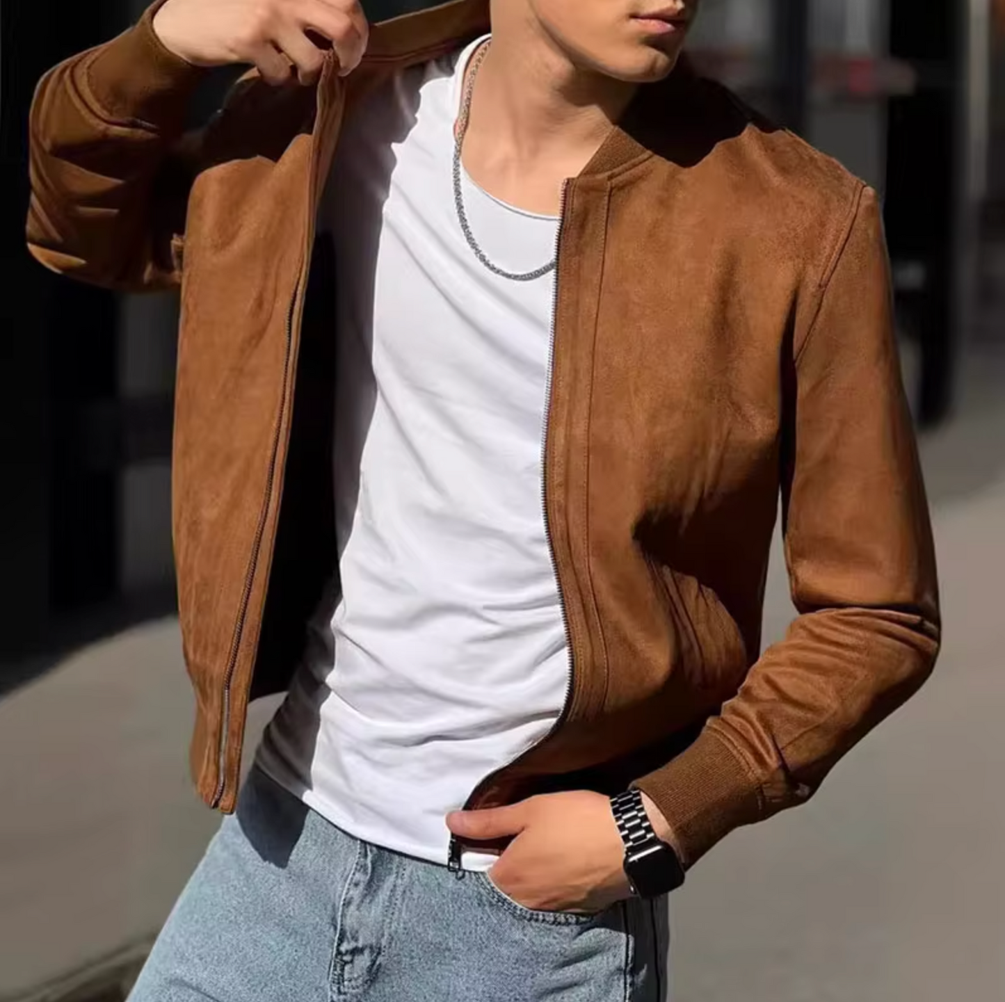 VINTEDGE SOLID SUEDE JACKET