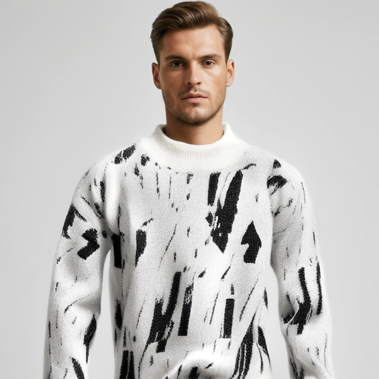 ART-INSPIRED KNIT PULLOVER