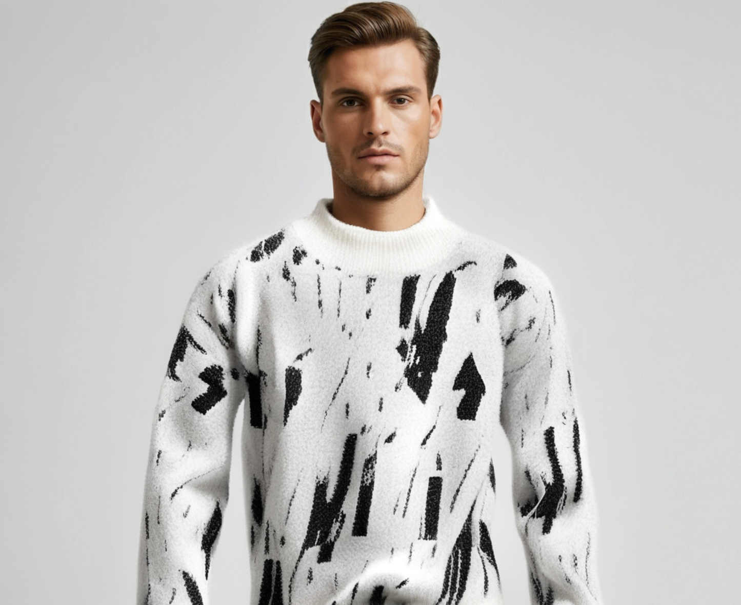 ART-INSPIRED KNIT PULLOVER