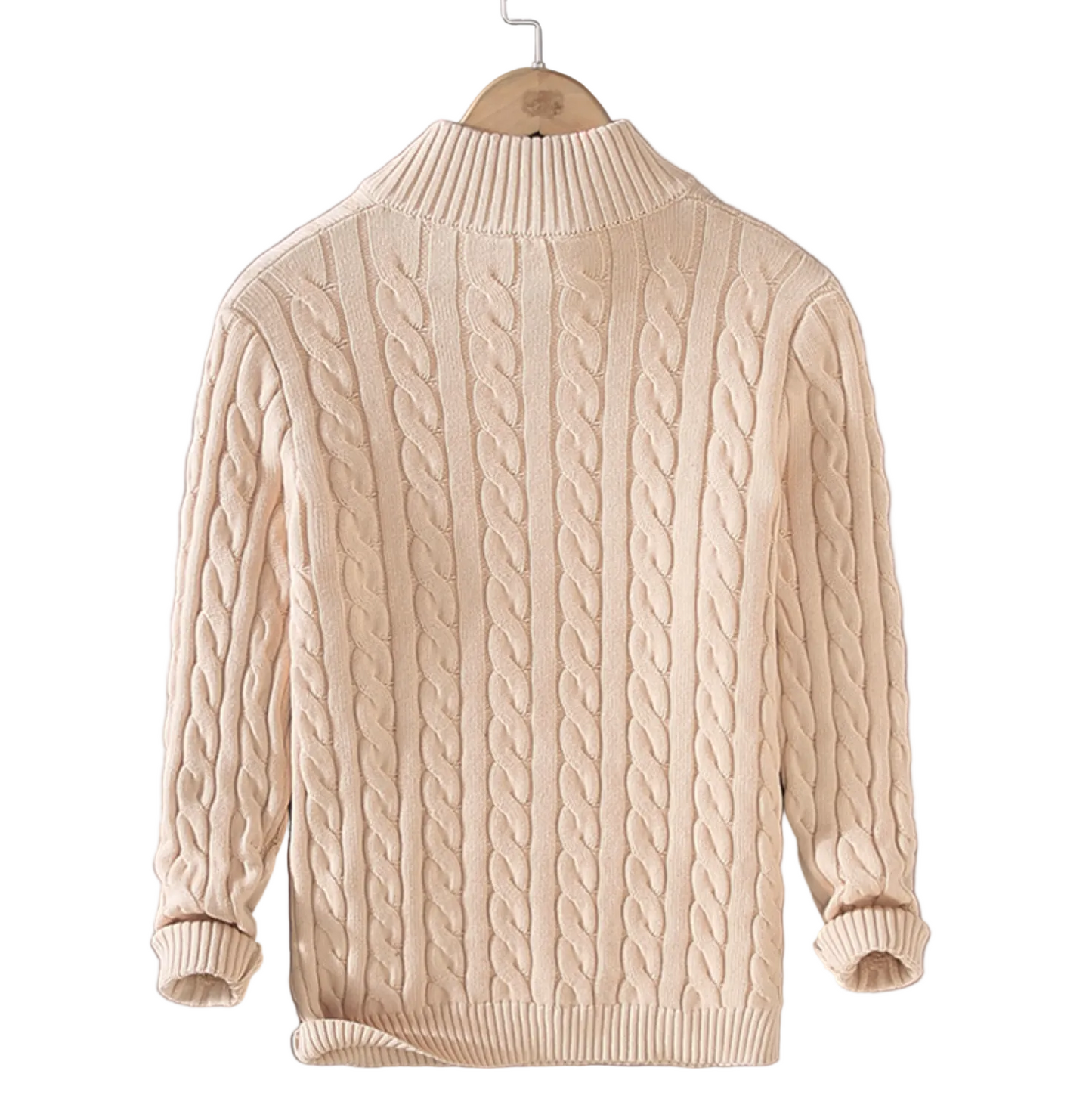 TAEBAEK ZIPPED CABLE SWEATER