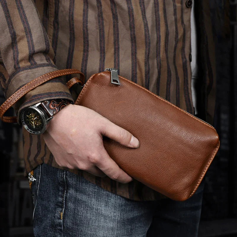 CORTENZIANI GENUINE LEATHER WRIST BAG