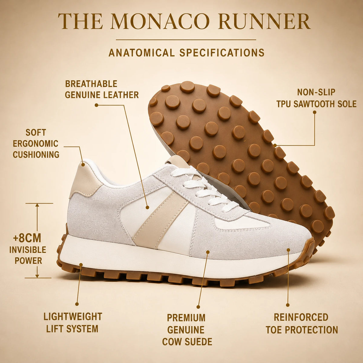 THE MONACO SNEAKER - 8cm (3")