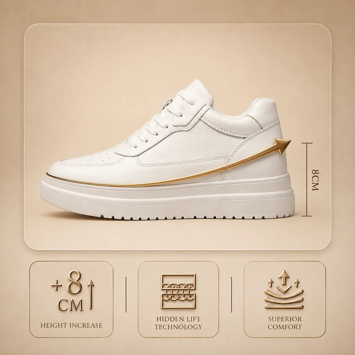 THE RIVIERA LOW-TOP SNEAKER - 8cm (3")