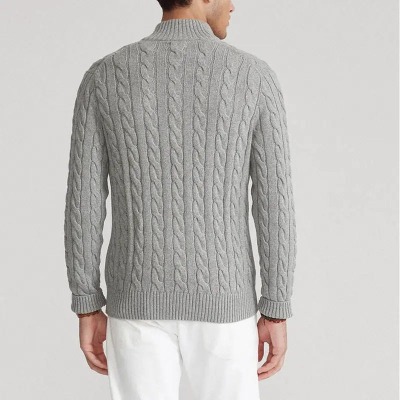 TAEBAEK ZIPPED CABLE SWEATER