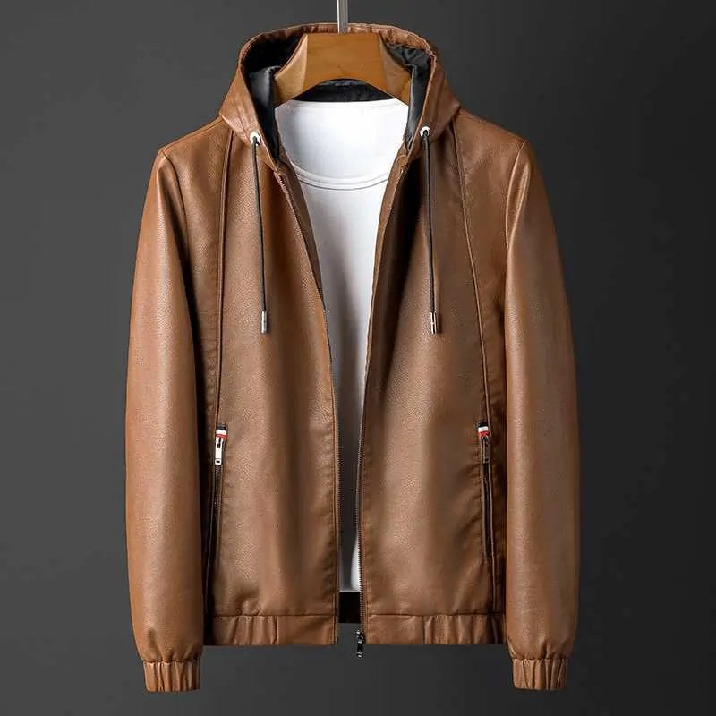 EVEREST HOODED LEATHER JACKET