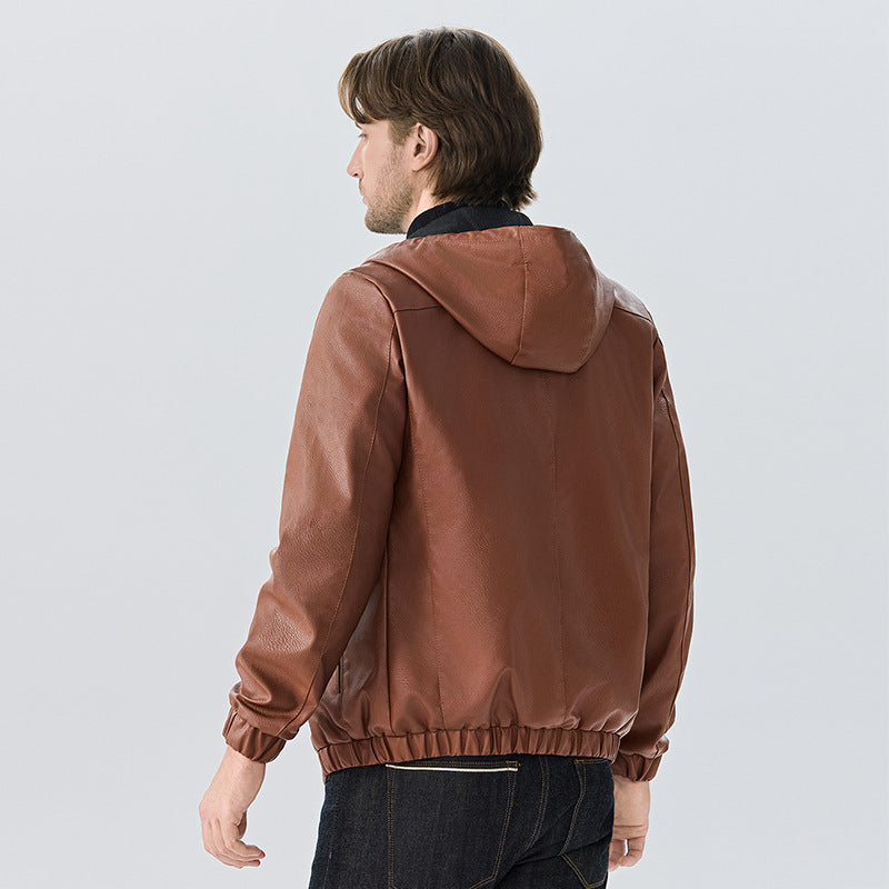 EVEREST HOODED LEATHER JACKET