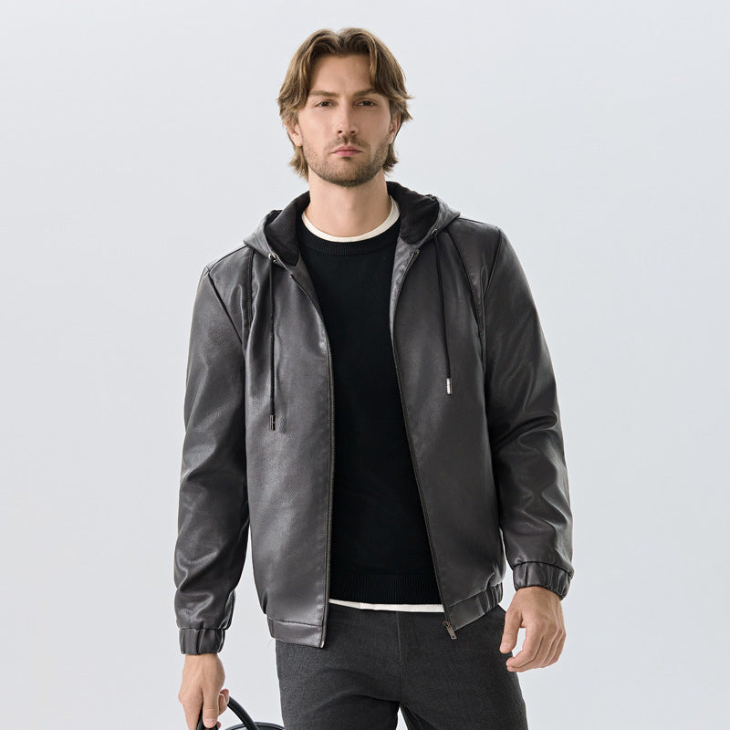 EVEREST HOODED LEATHER JACKET
