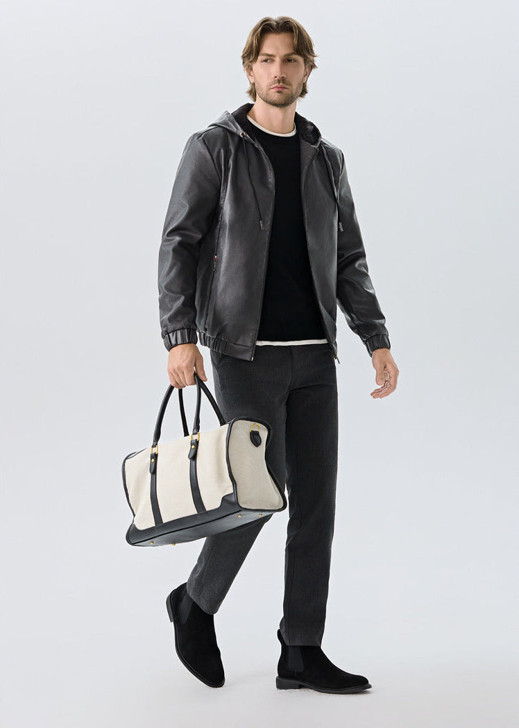 EVEREST HOODED LEATHER JACKET