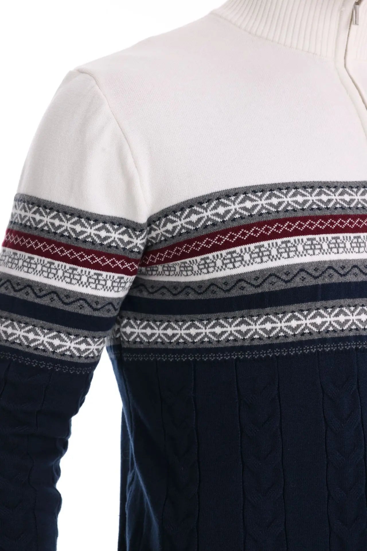 HALF ZIP KNIT PULLOVER SWEATER