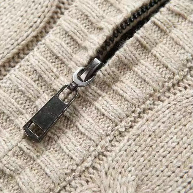 GIORGIO FLEECE-LINED KNIT SWEATER