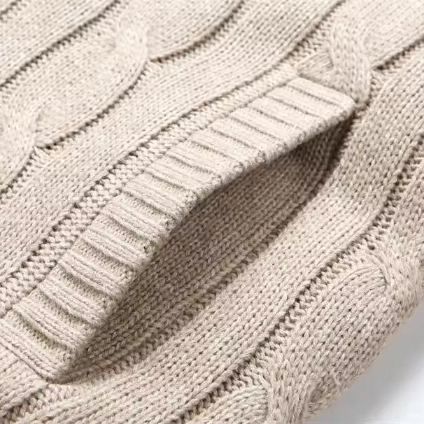 GIORGIO FLEECE-LINED KNIT SWEATER