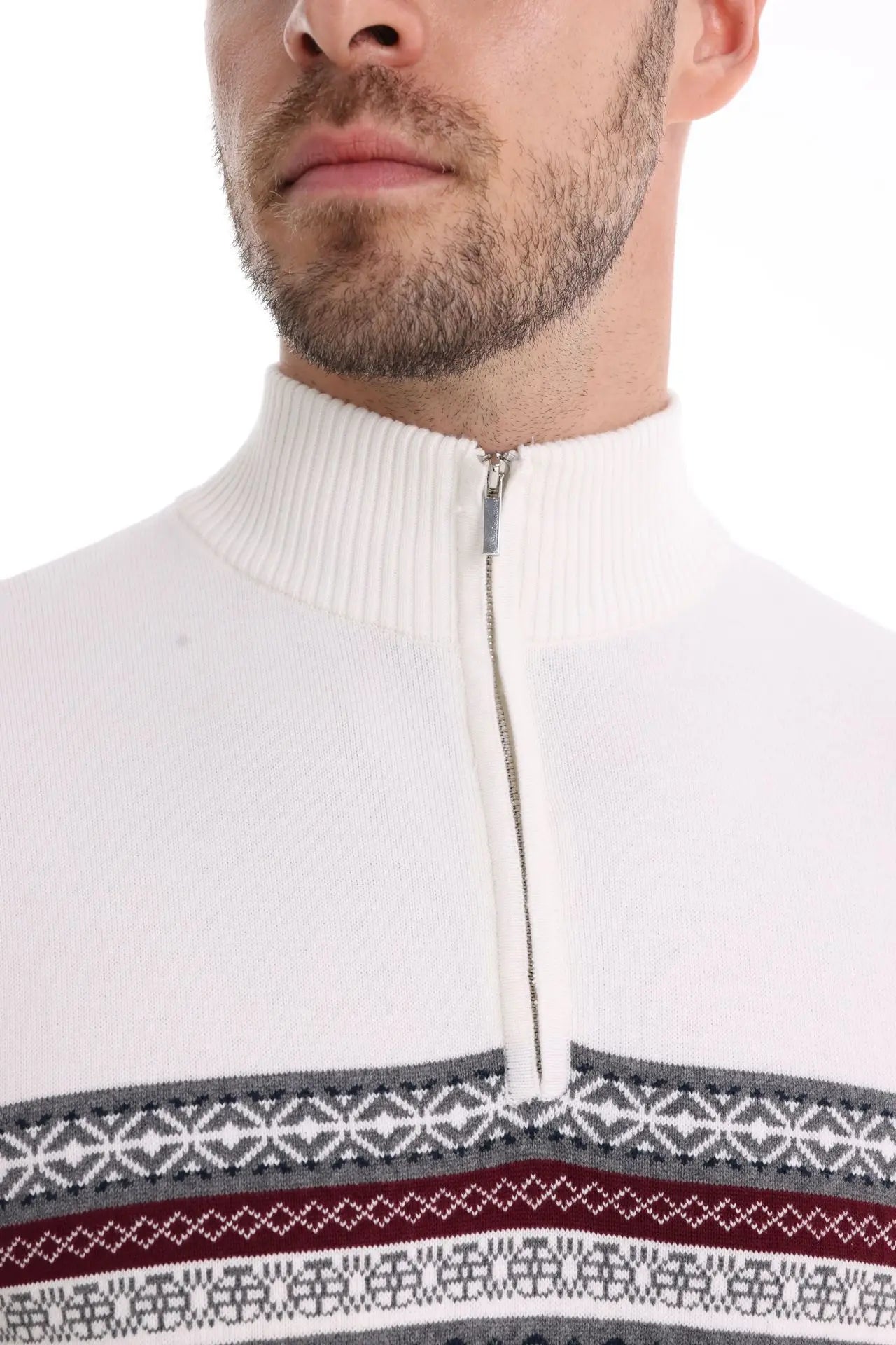 HALF ZIP KNIT PULLOVER SWEATER