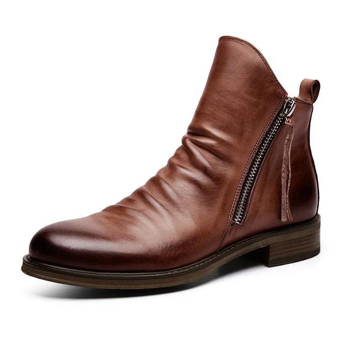 BERNADRDO CAVALLINO LEATHER CHELSEA BOOTS