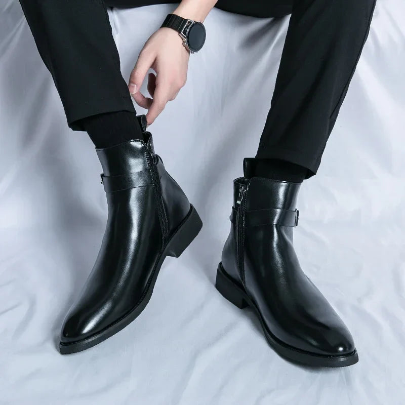 SERGIO GENUINE LEATHER CHELSEA BOOTS