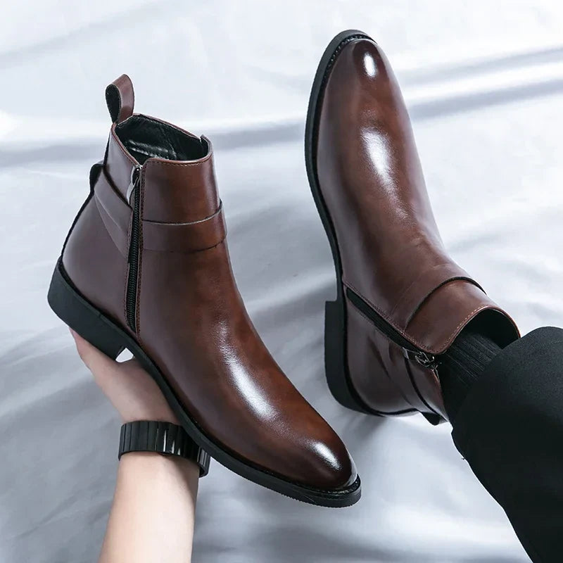 SERGIO GENUINE LEATHER CHELSEA BOOTS