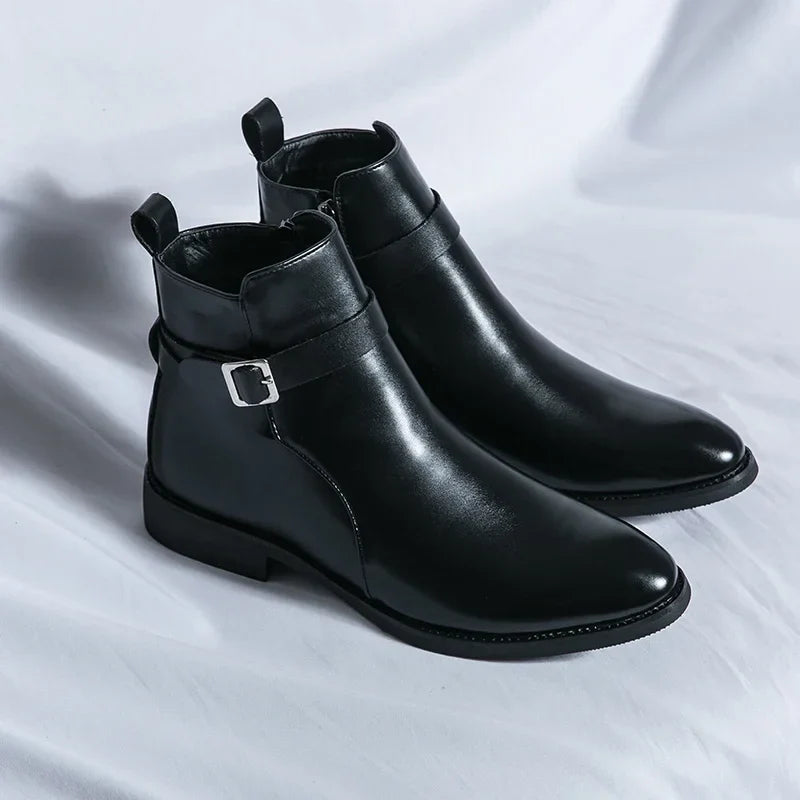 SERGIO GENUINE LEATHER CHELSEA BOOTS