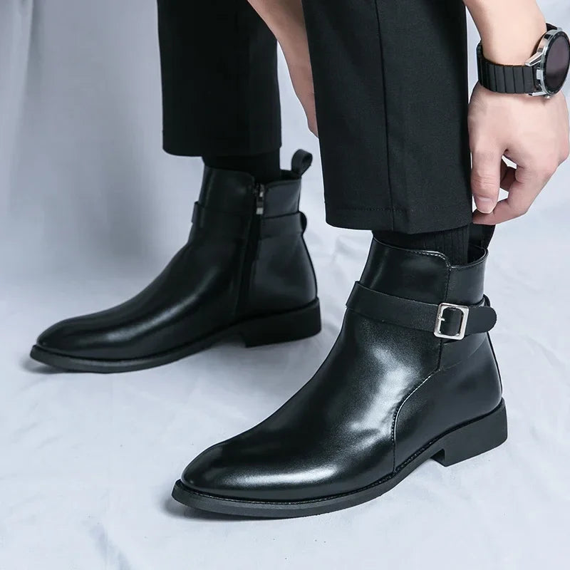 SERGIO GENUINE LEATHER CHELSEA BOOTS