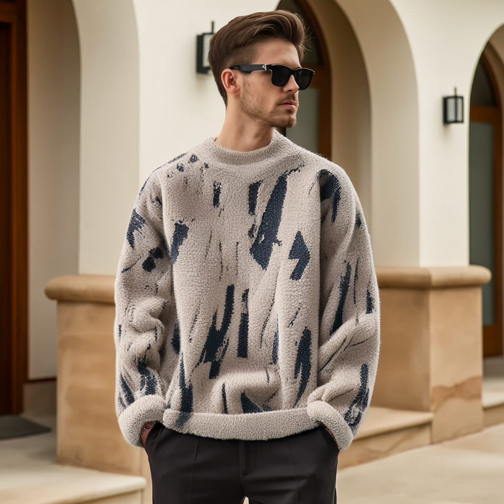 ART-INSPIRED KNIT PULLOVER